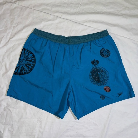 Speedo Men's Trunks Vintage Nylon Size Large Has Pockets ! - Picture 1 of 16